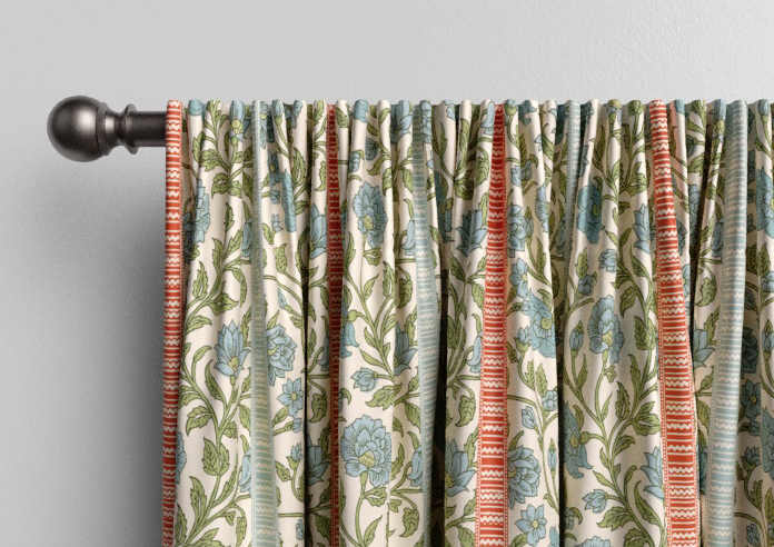Petal & Block Latika Stripe, Neem - Made to Measure Curtains - Image 9